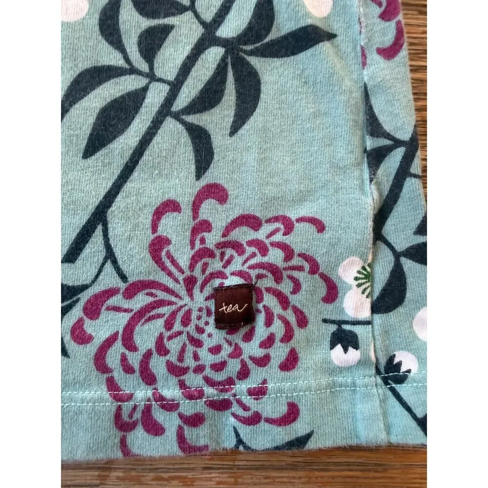 Tea Collection Wrap Neck Chrysanthemum Floral Dress Girls Size 6 - Picture 3 of 4